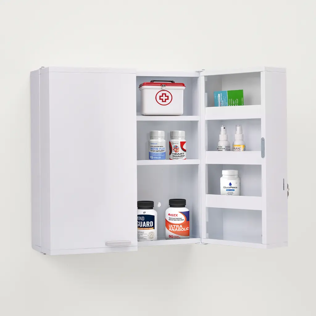 wall mount locked cabinet for medicine storage