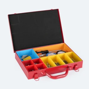 Small Metal Tool Box 10-Compartment Small Parts Organizer Red, by Mount Brook, SKU#TB01R